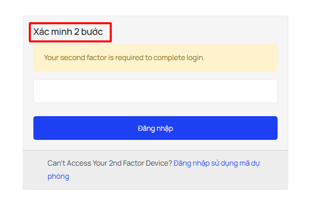 Hướng dẫn cách bổ sung tài khoản quản trị tại InterData 3 Nhập mã xác minh 2 bước