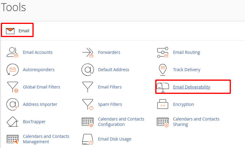Cấu Hình DKIM Và SPF cPanel Giúp Email Vào Inbox 100%, Đơn Giản 3 Tìm đến công cụ Email Deliverability