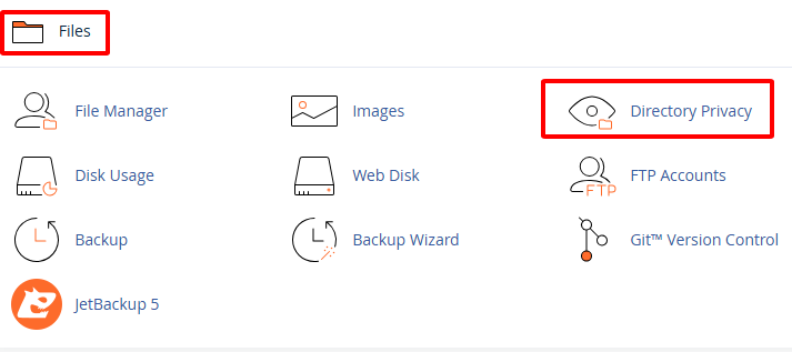 Truy cập vào Directory Privacy