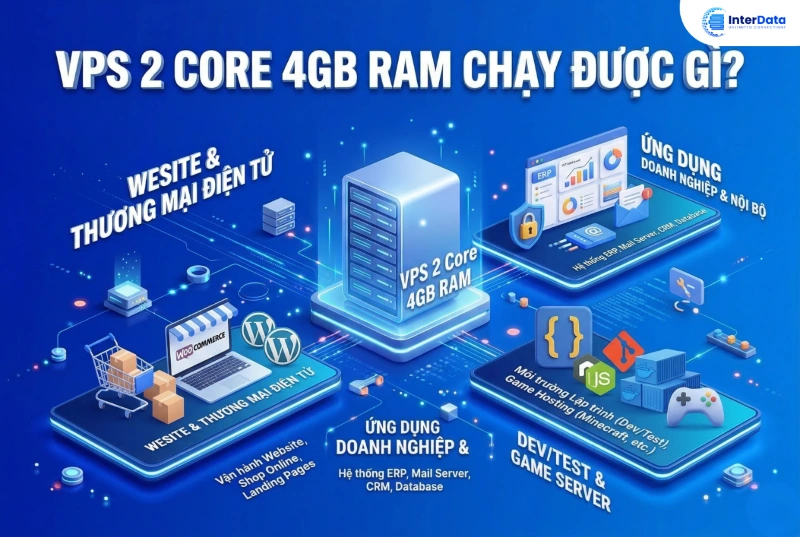 Ứng dụng của VPS 2 core 4 GB RAM