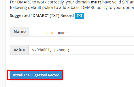 Cấu Hình DKIM Và SPF cPanel Giúp Email Vào Inbox 100%, Đơn Giản 6 chọn Install The Suggested Record