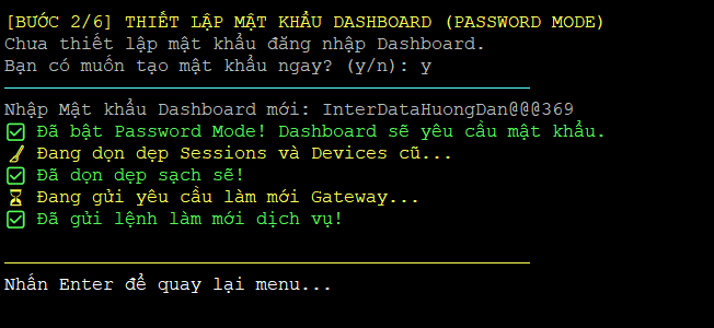 Đặt mật khẩu OpenClaw Dashboard
