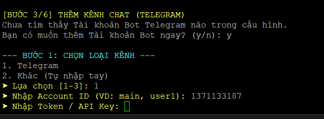 Thêm kênh chat Telegram vào OpenClaw