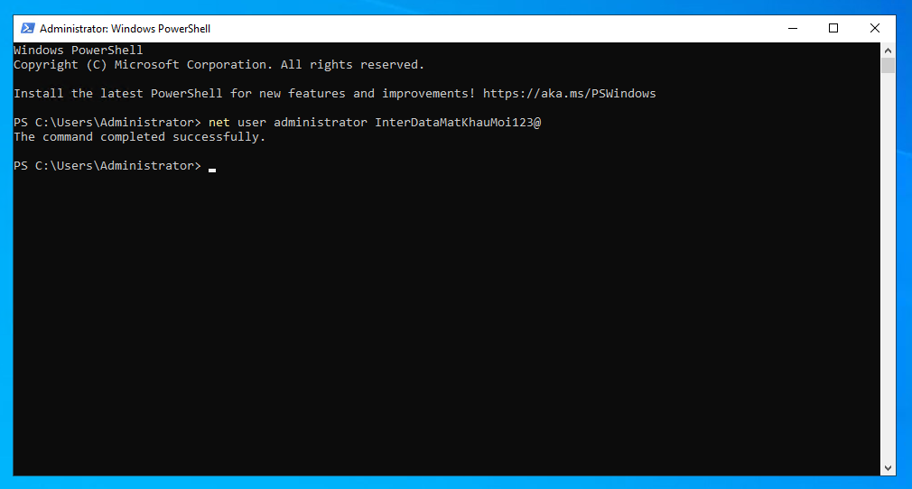 Hướng Dẫn Đổi Mật Khẩu VPS Đơn Giản, Từng Bước 7 Đổi mật khẩu VPS Windows bằng terminal
