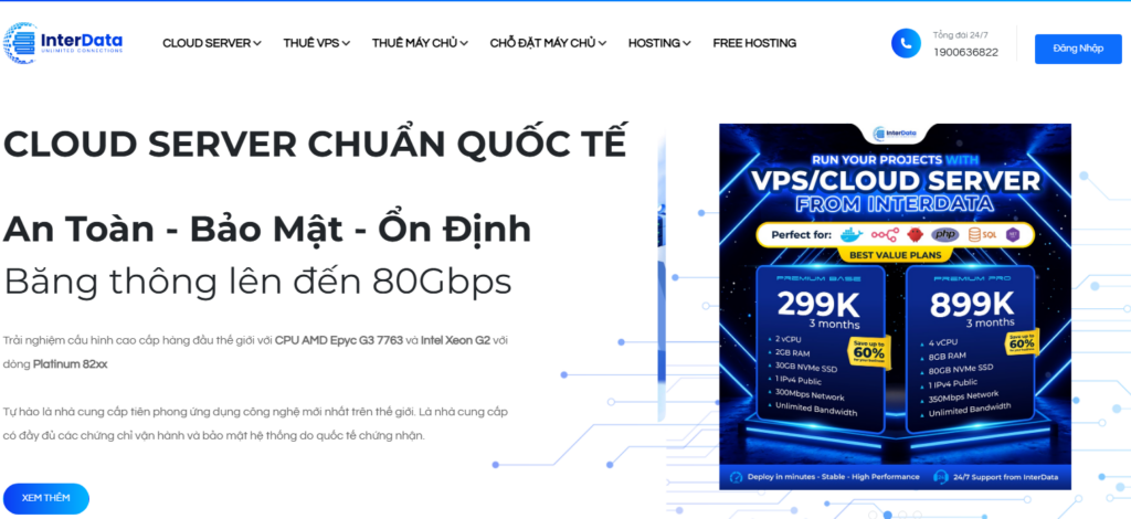 InterData - Nhà cung cấp VPS, Cloud Server & tên miền
