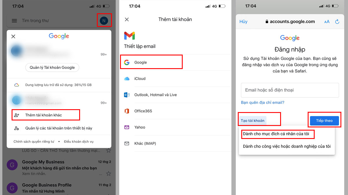 Cách tạo gmail nhanh chóng trên điện thoại