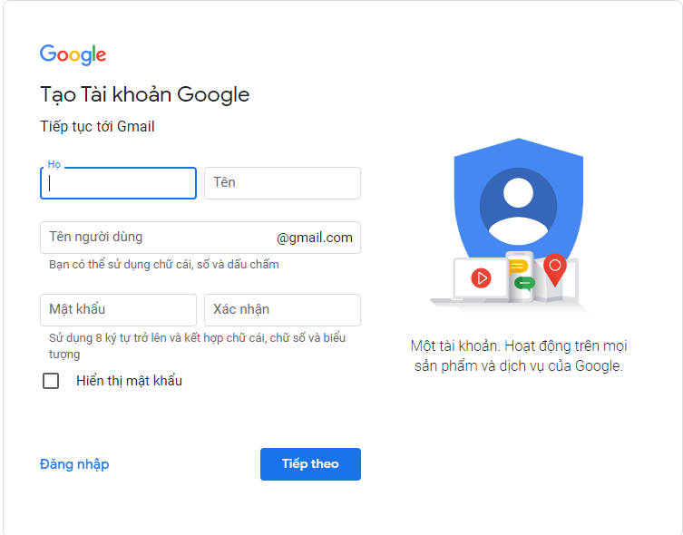 Cách tạo gmail trên máy tính (PC)