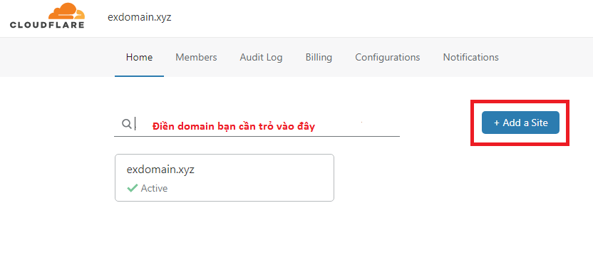 Cách trỏ tên miền qua CloudFlare