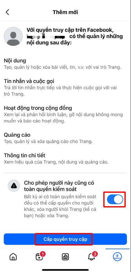 Cấp quyền truy cập page