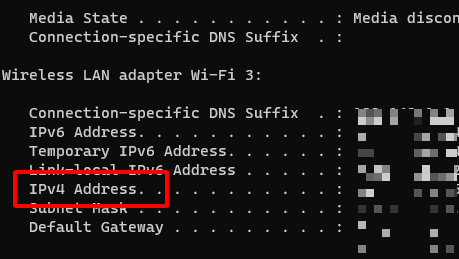 Copy địa chỉ IP tại IPv4 Address