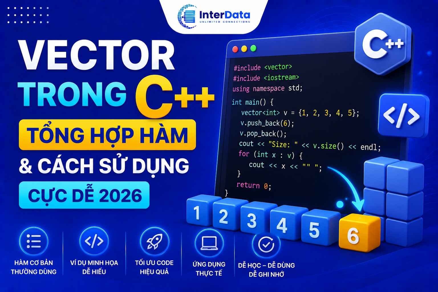 Vector Trong C++: Tổng Hợp Hàm & Cách Sử Dụng Cực Dễ 2026