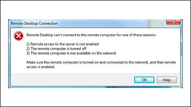 một số lỗi thường gặp khi sử dụng Remote Desktop 