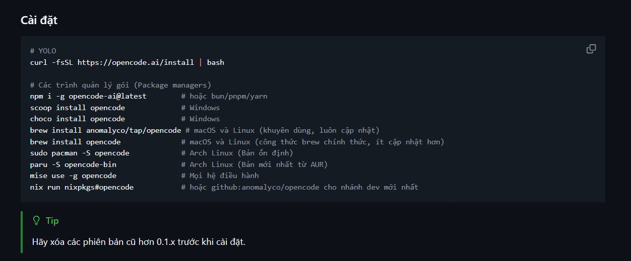 Cách Cài Đặt OpenCode