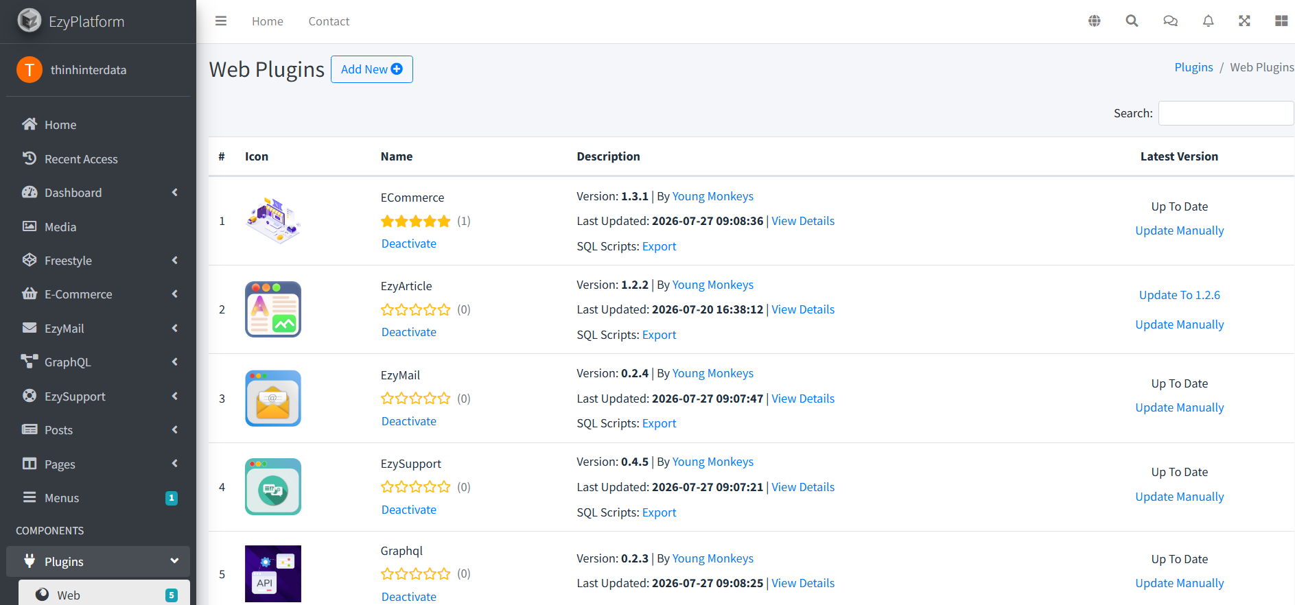 EzyPlatform Dashboard