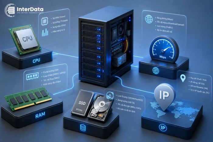 Cấu Hình Máy Chủ Cho Doanh Nghiệp Nhỏ: Chọn CPU, RAM, Ổ Cứng Bao Nhiêu Là Đủ? 2 Giải mã thông số máy chủ_ CPU, RAM, ổ cứng, băng thông, IP