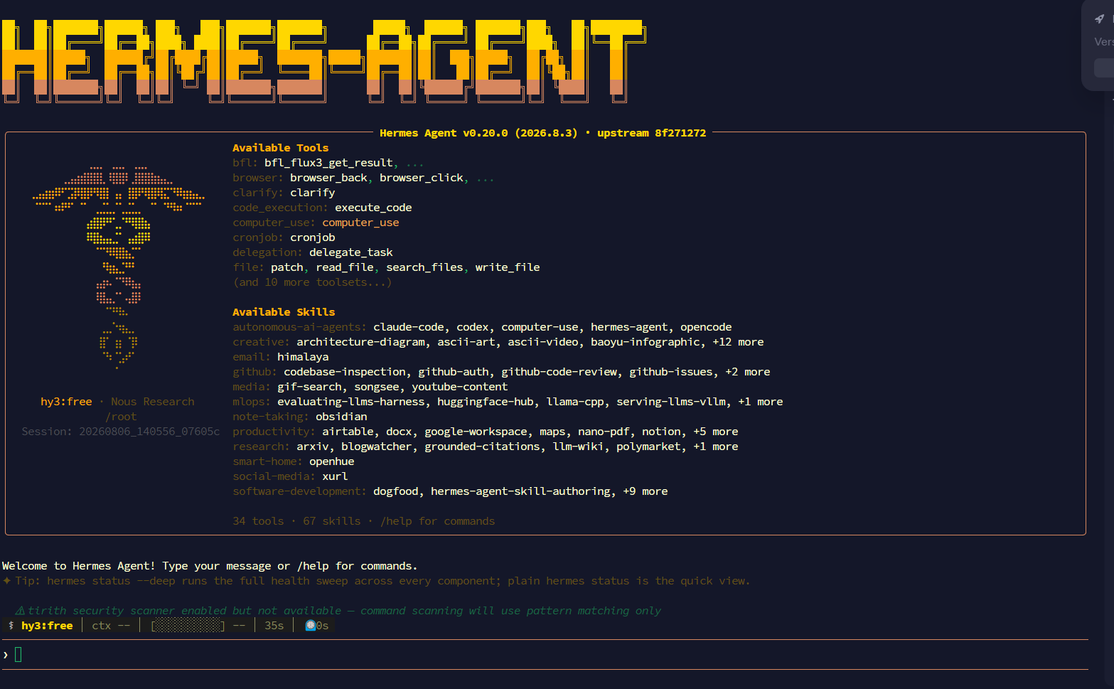 Cài Đặt Hermes Agent Trên Ubuntu Bằng 1 Dòng Lệnh, Fix Lỗi Và Chạy 24/7 5 Giao diện chat của Hermes Agent
