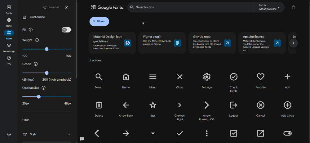Google Material Icons