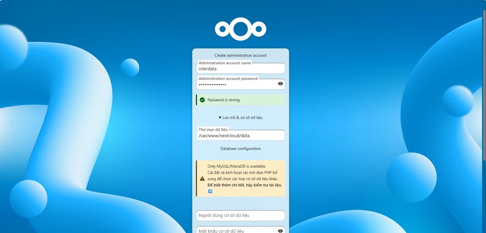 Cách Cài Đặt Nextcloud Trên VPS Ubuntu - Docker AIO & LEMP - Hướng Dẫn Từng Bước 6 Cài đặt Nextcloud bằng LEMP