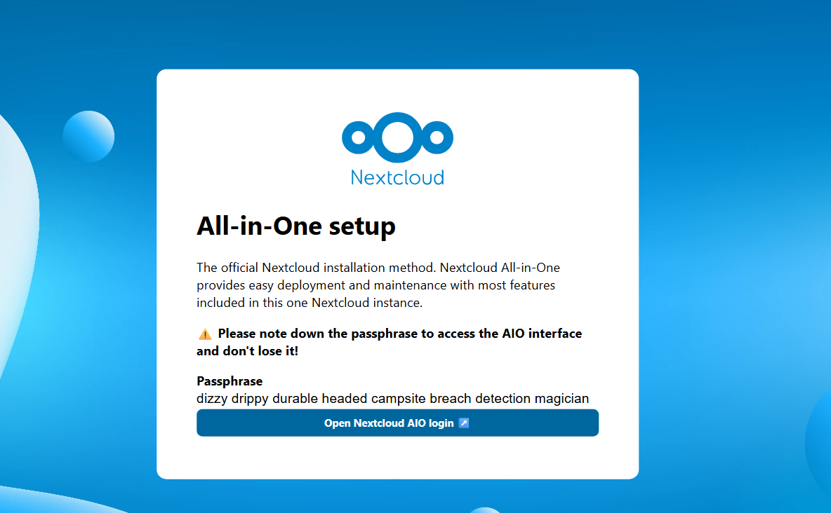 Cách Cài Đặt Nextcloud Trên VPS Ubuntu - Docker AIO & LEMP - Hướng Dẫn Từng Bước 5 Cài đặt Nextcloud thành công