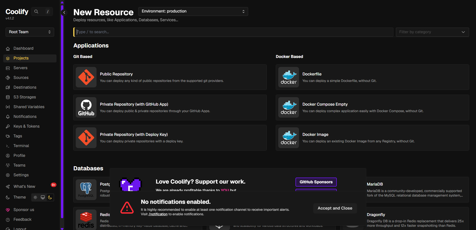 Cách Cài Coolify Trên Ubuntu 22.04/24.04 - Cài Coolify Trên VPS & Cloud Server 1 Coolify Dashboard