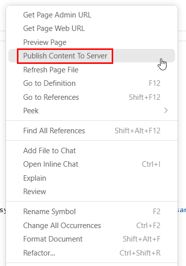 Deploy nhanh chóng bằng Publish Content To Server