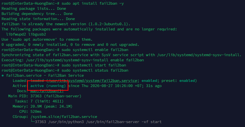 Hướng dẫn cài đặt fail2ban trên Linux