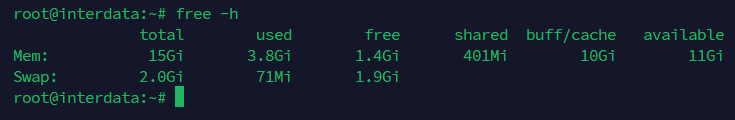 Kiểm tra RAM VPS bằng lệnh free -h