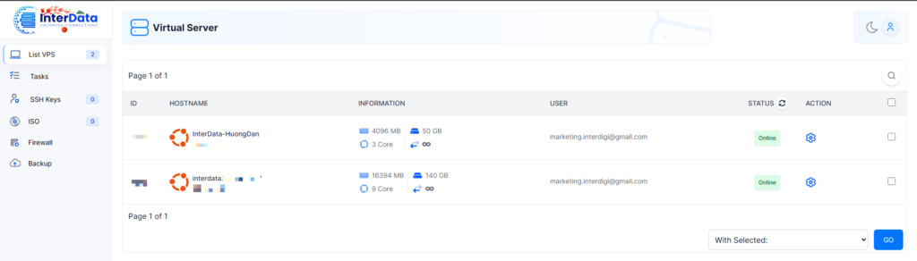 List VPS – Quản lý danh sách VPS