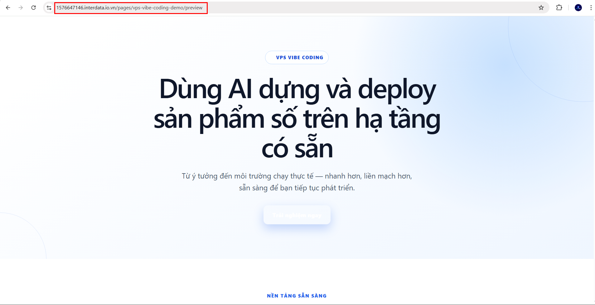 Xem landing page demo