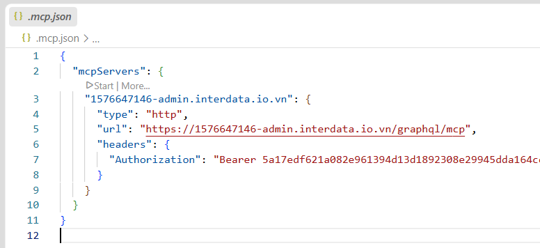Tạo file .mcp.json trong thư mục dự án