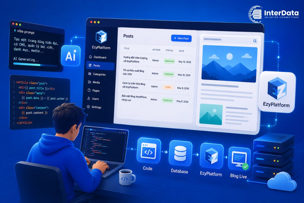 Hướng Dẫn Vibe Coding Blog Có CMS Với EzyPlatform - Cách Tạo Blog Bằng AI 1 vibe coding blog có CMS