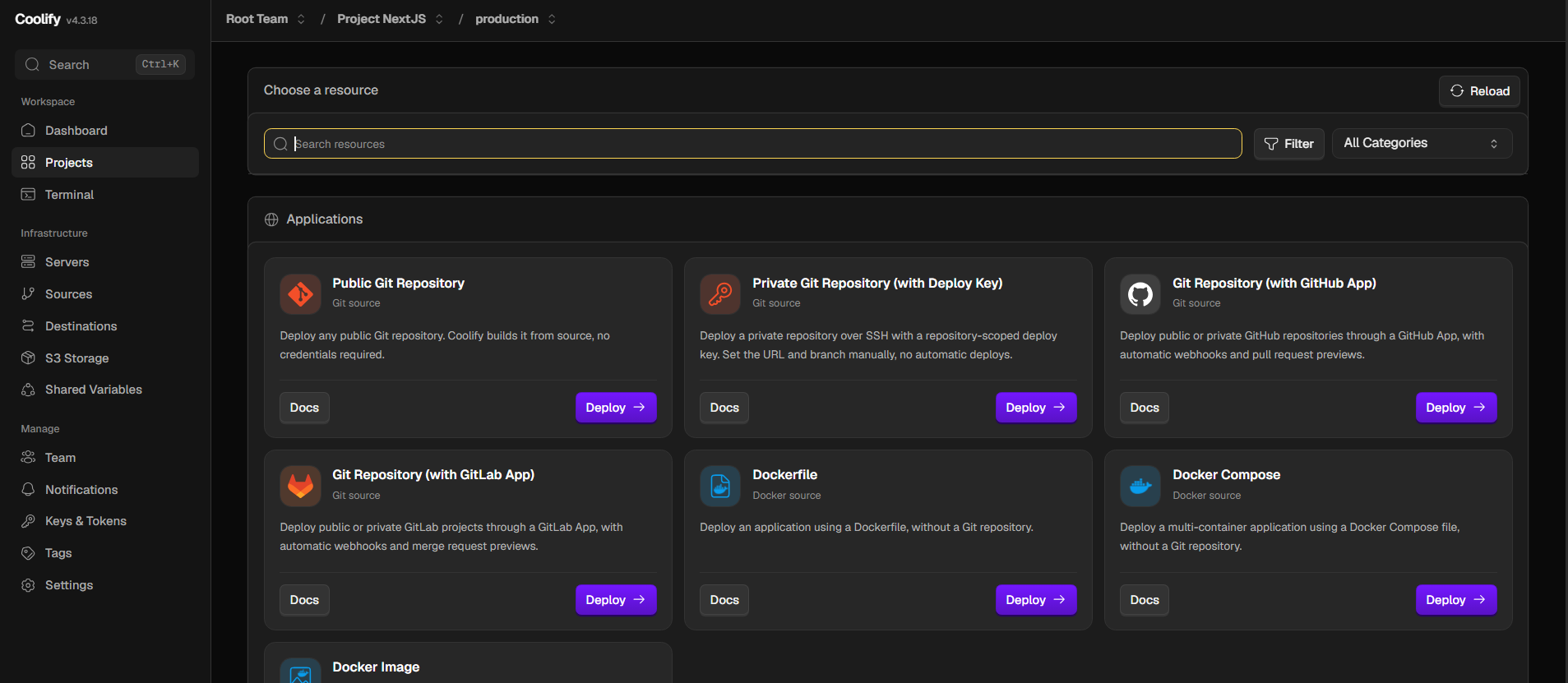 Deploy Nextjs Từ Git Repository Qua Coolify 4