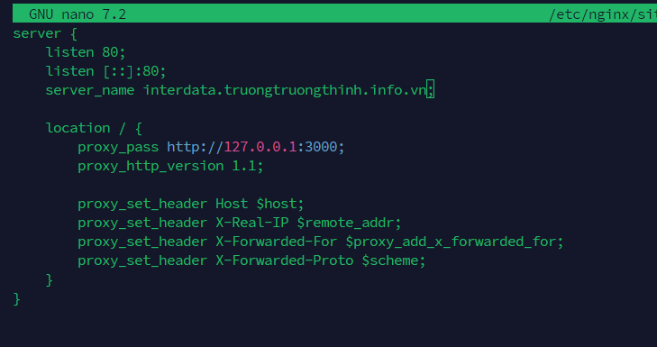 Tạo server block reverse proxy
