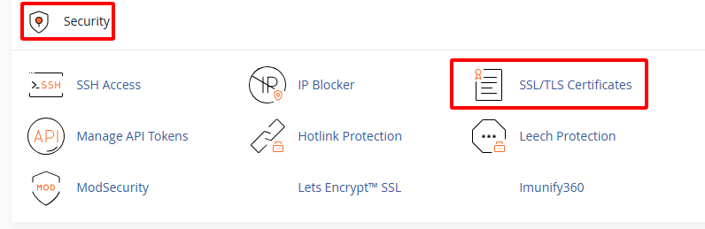 Hướng dẫn cài đặt SSL/TLS Certificates trên cPanel từ A-Z mới nhất 5 Xuống mục Security và nhấp vào SSL TLS Certificates
